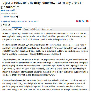 Lancet - Together today for a healthy tomorrow—Germany's role in global health